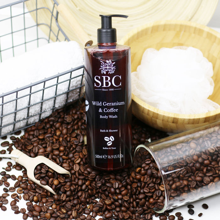 Wild Geranium & Coffee Body Wash - SBC SKINCARE